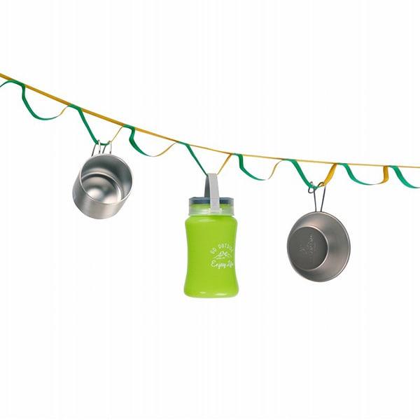 Captain Stag Um 1612 [hanging Chain Clothesline Rope With Carabiner Loop Rope Green X Yellow Monte]