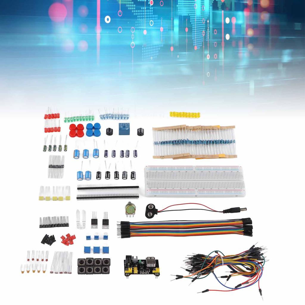 Kit Componente Electronice Starter Asortiment Distractiv 830 Puncte de Legătură Placă de Test Rezistor Condensator Diode