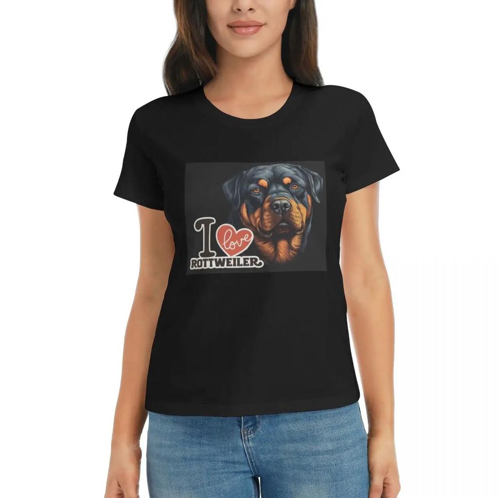 Women TShirt Rottweiler Dog Summer Short Sleeve Tees ONeck Cotton T Shirts Clothes Tops Streetwear