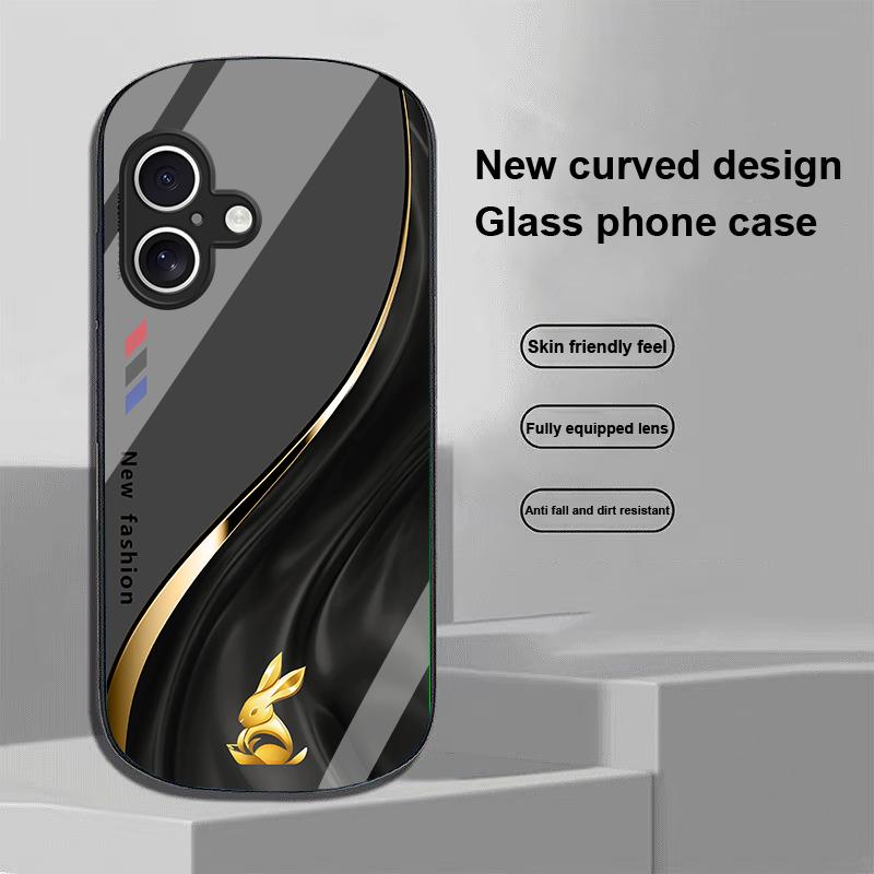 Flowing Pattern For Apple IPhone 16 11 13 15 14 Pro Max 12 Mini 7 8 Plus XR X XS Elliptical Shaped Tempered Glass Phone Case