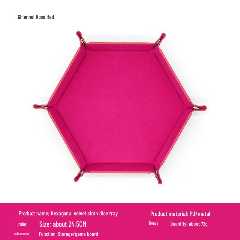 Hexagonal PU Dice Tray & Storage Box for Board Games and Accessories