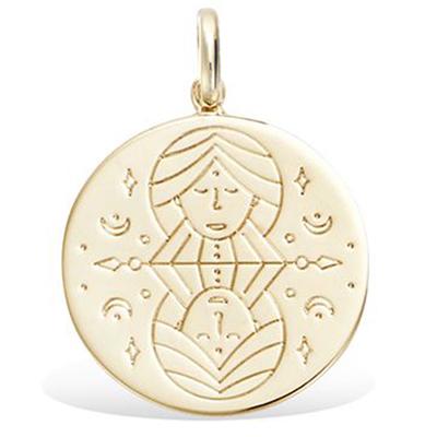 [R4172] - Gold Plated Pendant 'Gemini' Gold - 20 Mm
