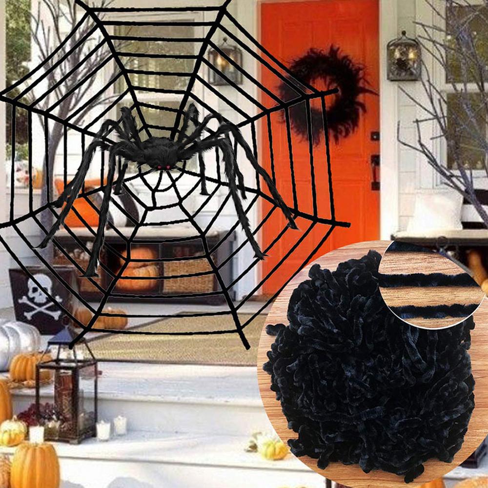 Halloween Plush Spider Veil Horror Party Decoration Props Simulation Spider Outdoor Party Decorations Spider