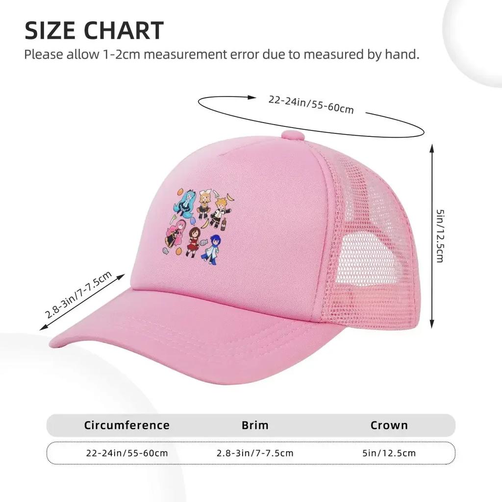 Vocaloid Chibi Chaos! Miku Mesh Baseball Caps Snapback Fashion Baseball Hats Breathable Casquette Outdoor For Unisex's And Women's