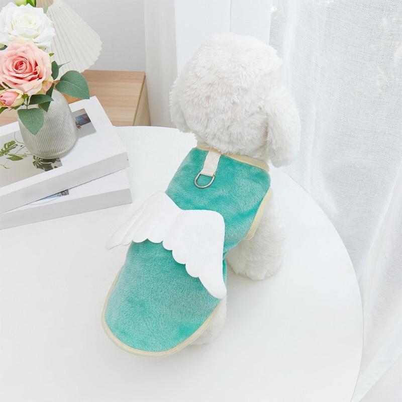 Hundefell Flauschige Einfache Flauschige Weste für Mittlere, Große Hunde Weiche Einfarbige Kleidung Cartoon Flügel Pullover Frühling Pyjama