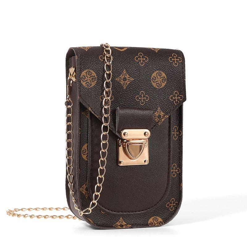 Printed Phone Crossbody Bag Versatile Women's Chain Strap Purse