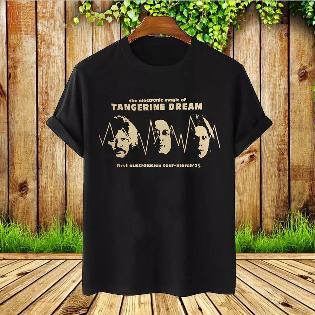 Tangerine Dream Australian Tour '75 Tangerine Dream Black All Size Shirt AL214