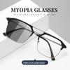 Men'S Color Changing Anti Blue Light Metal Double Beam Glasses Retro Personalized Myopia Glasses Luxury Photochromic Eyewear