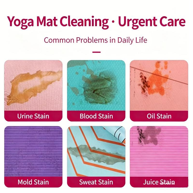 Rubber Yoga Mat Cleaner Spray 150ml Strong Stain Remover Deodorizer for Yoga Pilates Jump Rope Mat Gym Equipment