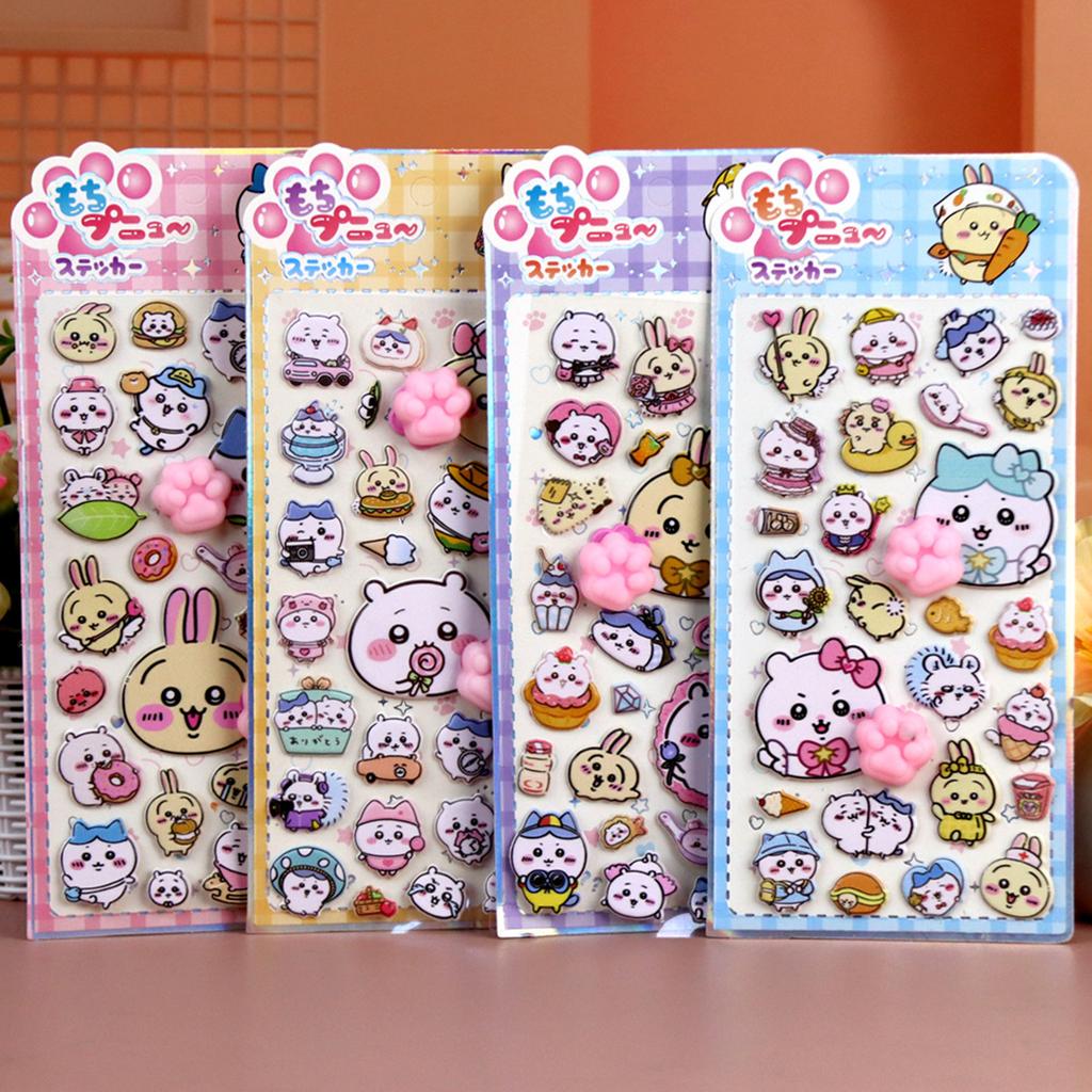 Sanrio Soft Pinched Happy Soft Cute Cat Claw Decompression Sticker Bubble Sticker Phone Case Decoration Sticker