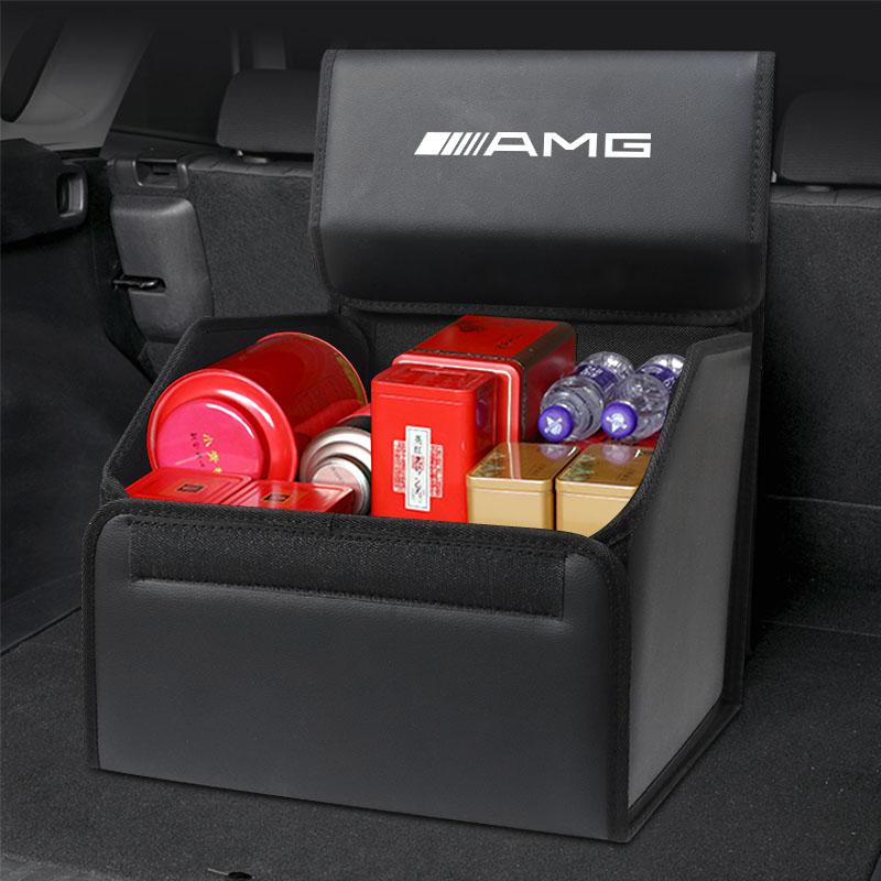 Car Trunk Organizer Storage Box Collapsible Camping Box Accessories Car Hub Cap For Mercedes Benz AMG W214 W205 W204 W206 W213 W
