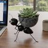 Ant Shaped Metal Flower Pot Wrought Iron Succulent Planter Creative Animal Plant Holder for Indoor O