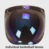 Japanese Three-Button Bubble Lens Motorcycle Helmet