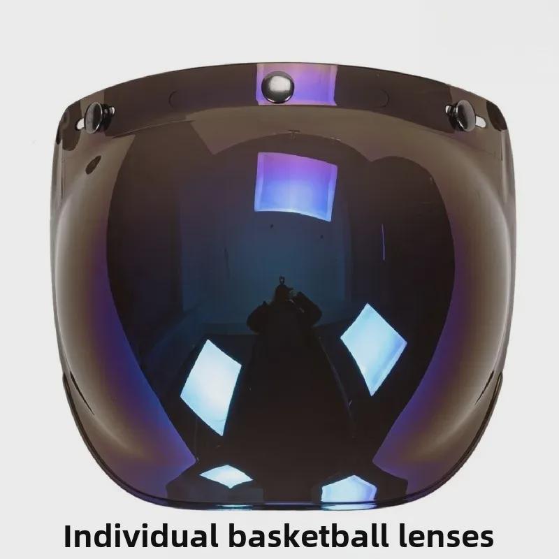 Japanese Three-Button Bubble Lens Motorcycle Helmet