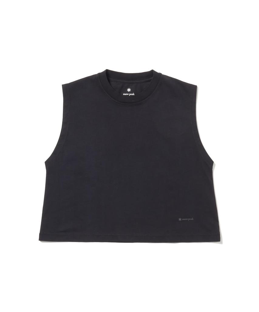 OG Mercerized Sleeveless Sleeveless French Sleeve BLACK 1 [Snow Peak] T-Shirt CS-26SW001 T-Shirt Women's