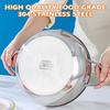 21/24/28 CM Deep Fryer Pot Stainless Steel Oil Pan with Strainer Basket and Thermometer Tempura Oil Fryer for Cooking Kitchen
