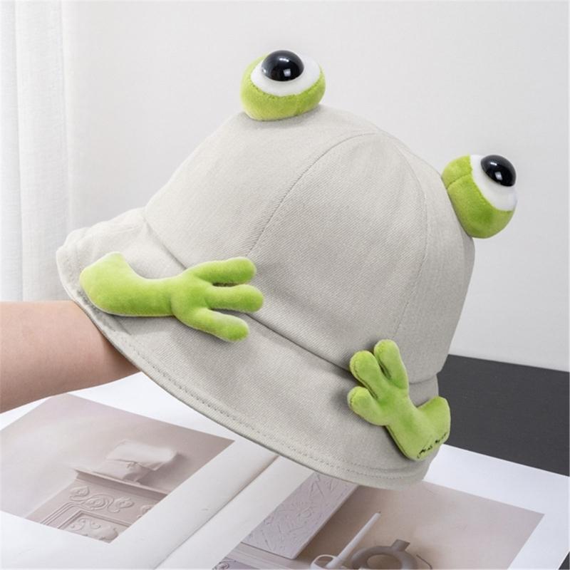 Unisex Froschform Eimerhut Breite Krempe Outdoor Sommer Frühling Faltbarer Fischerhut Sonnenschutz Geschenke für Freundin