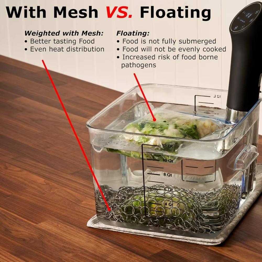 Sous Vide Gewicht Roestvrij Staal Verzwaringsgewichten 2 Klemmen Volledige Onderdompeling Sous Vide Accessoires Voedselkwaliteit Duurzaam Veilige Houvast