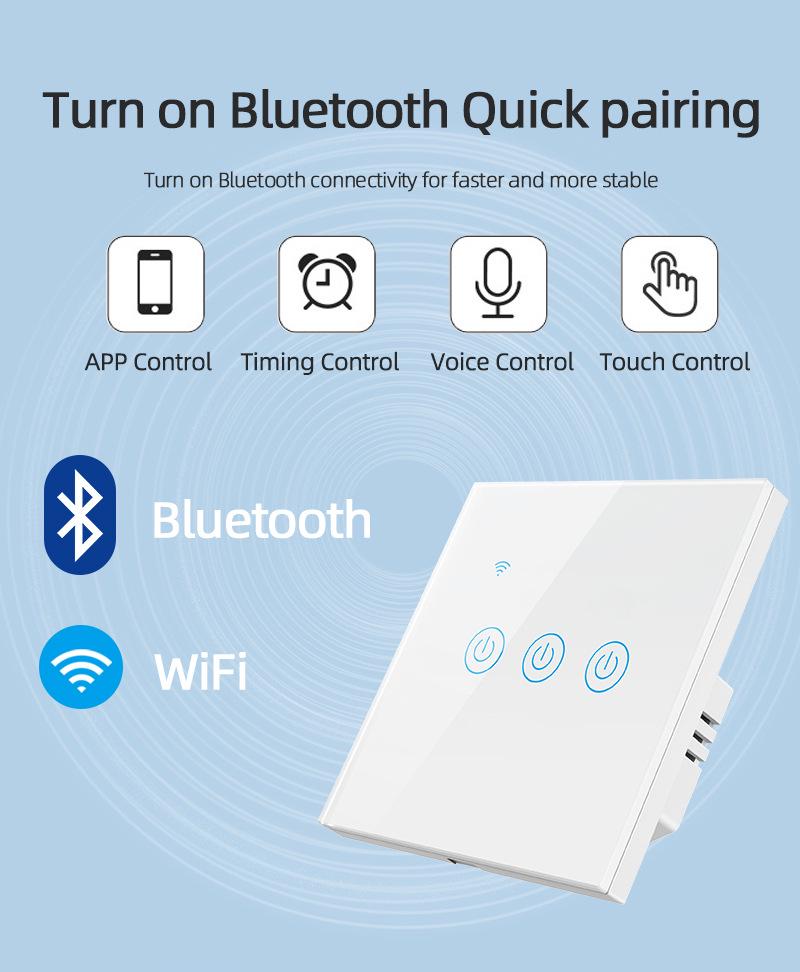 Smart WiFi Wall Timer Light Switch - Alexa/Google Compatible, RF/APP/Touch Control