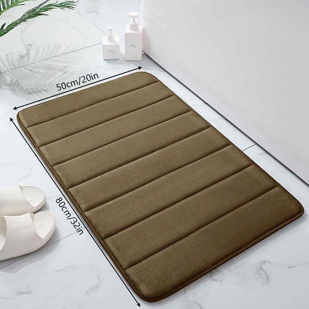 1PC einfarbig gestreifter Badezimmer-Wohnzimmer-Küchenmattenteppich, weiche, rutschfeste, schnelltrocknende Badezimmermatte, saugfähiges Familienbadezimmer