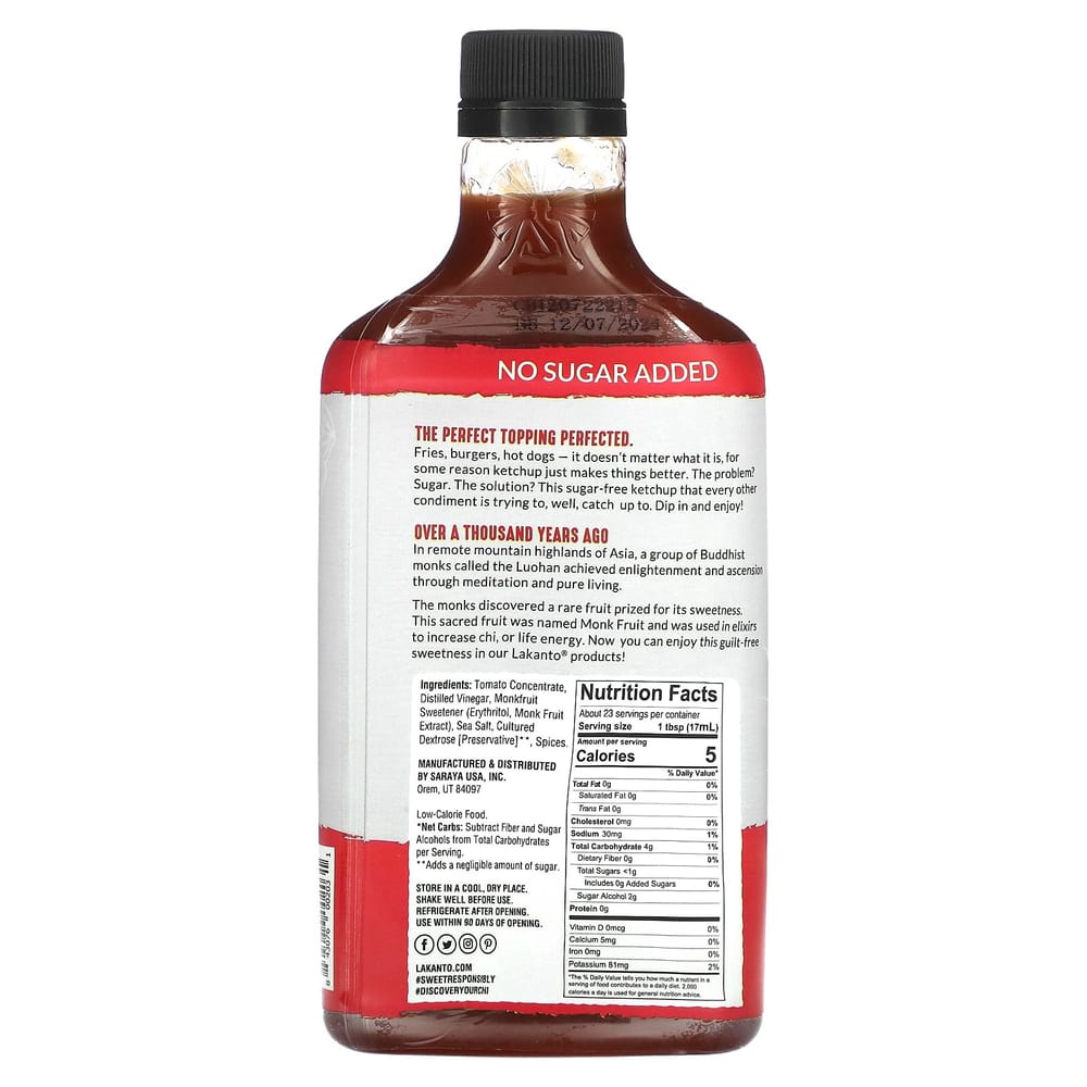 Lakanto Monk Fruit Sweetener Ketchup 384ml (13 fl oz)
