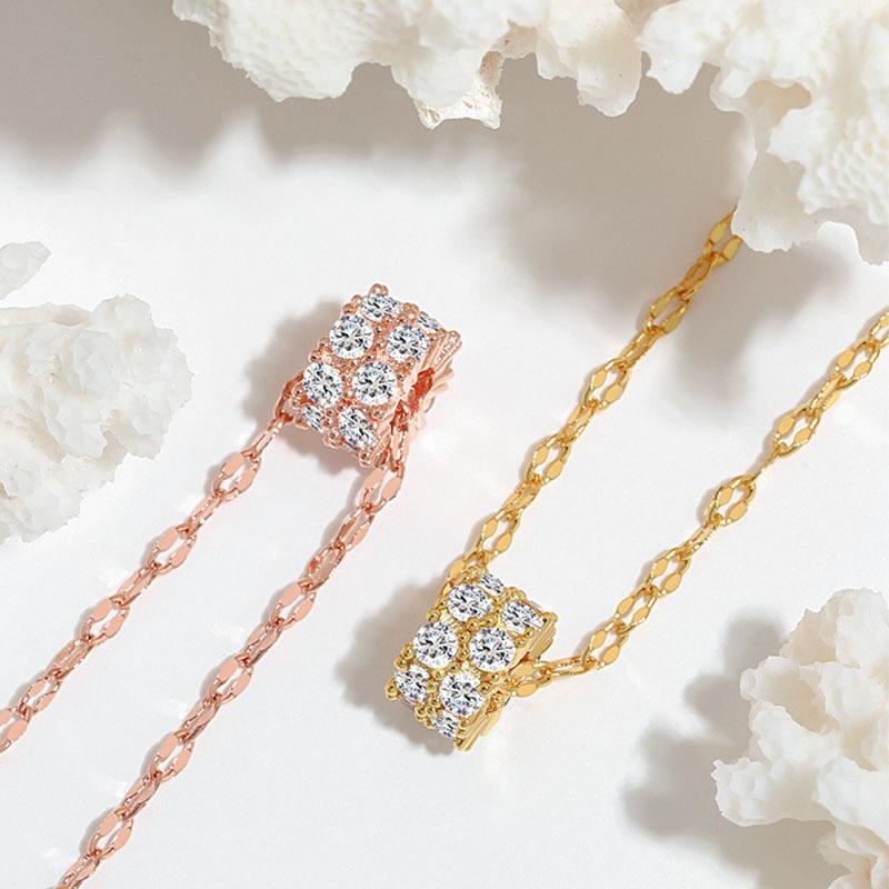 Transfer Bead Pendant Collarbone Chain The Same Japanese And Korean Version Of Cold Wind Simple Full Diamond Small Waist Necklace