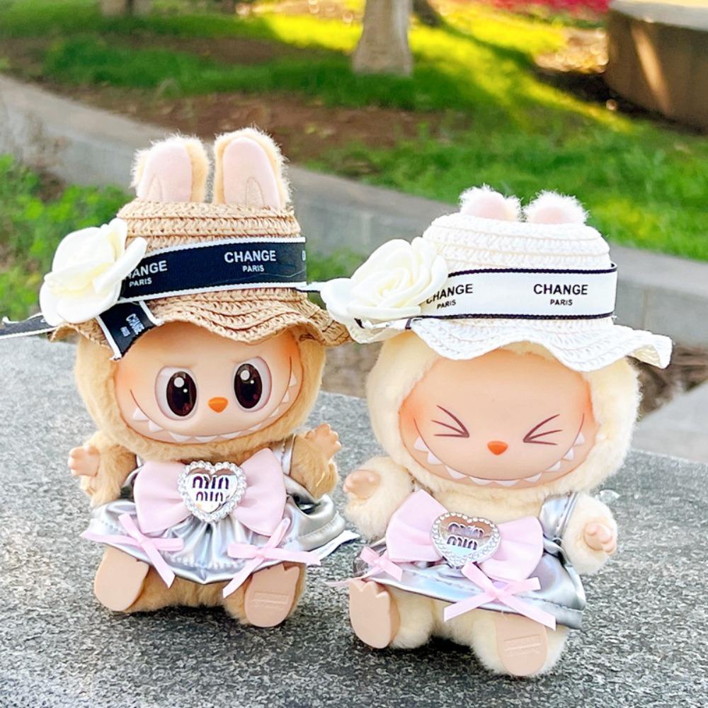 

Weaving Hat Labubu Doll s Clothes Princess Dress Plush Dolls Clothes Children Gift style 1