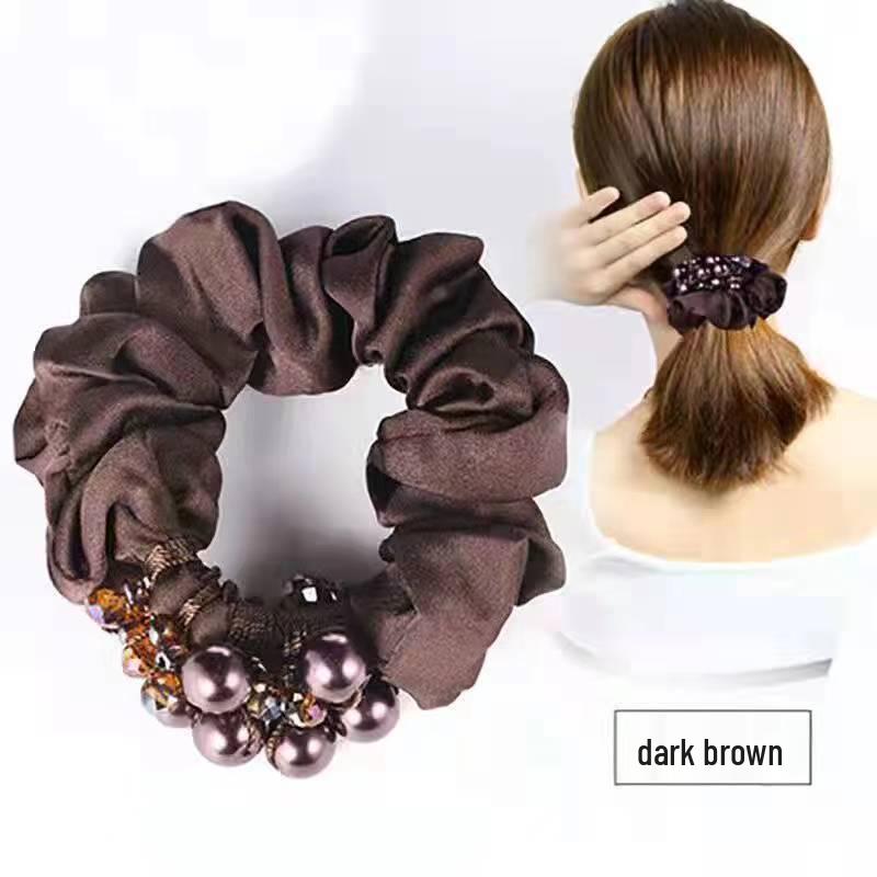 Elegant Mesh Hair Tie with Sparkling Rhinestones, High-End Luxury Hair Accessory for Women, 2025 Style