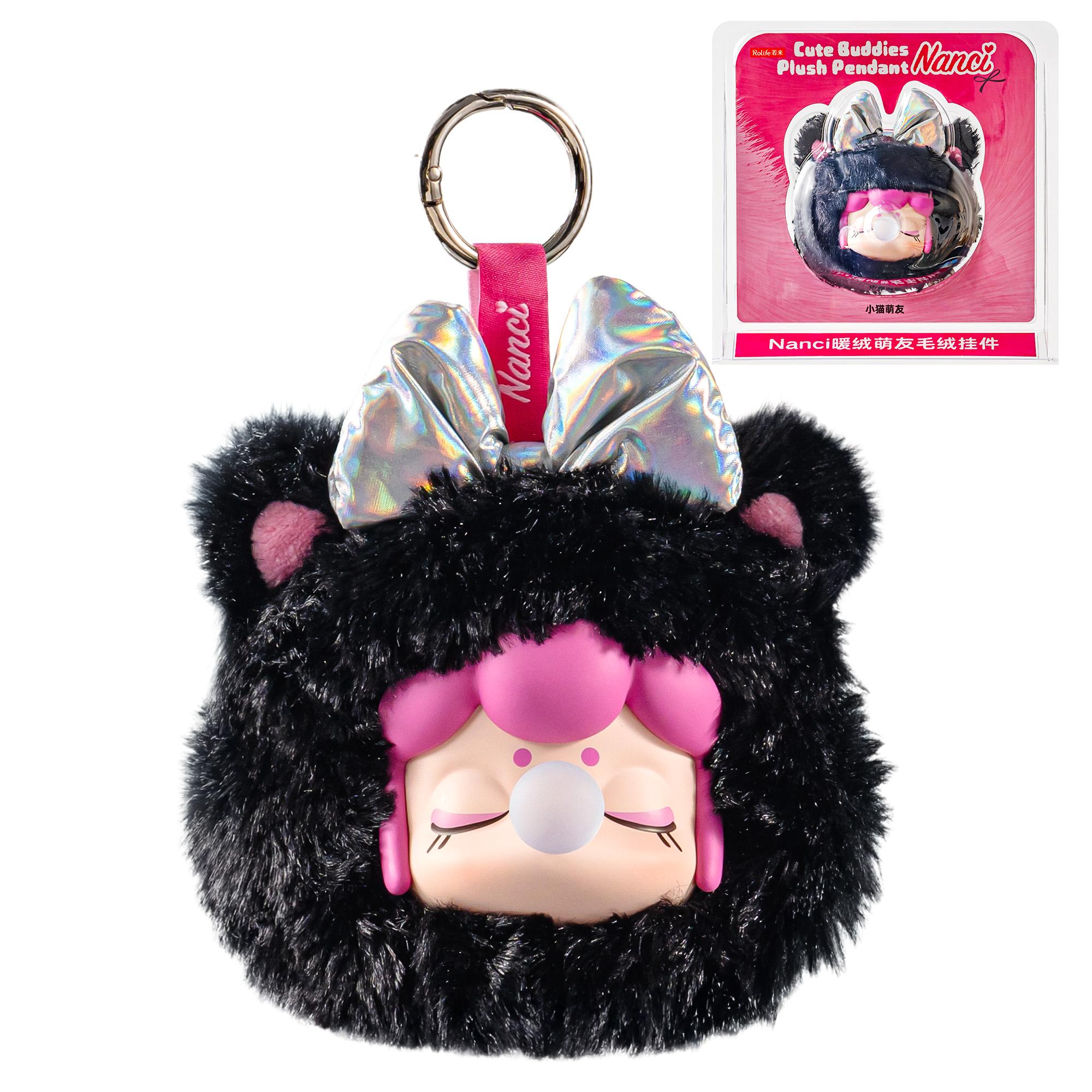 ROBOTIME Rolife Nanci Niedliche Freunde Plüschanhänger Superweicher Plüsch Schlüsselanhänger Serie Anhängerstil Sammlerstück Geschenk für Mädchen black