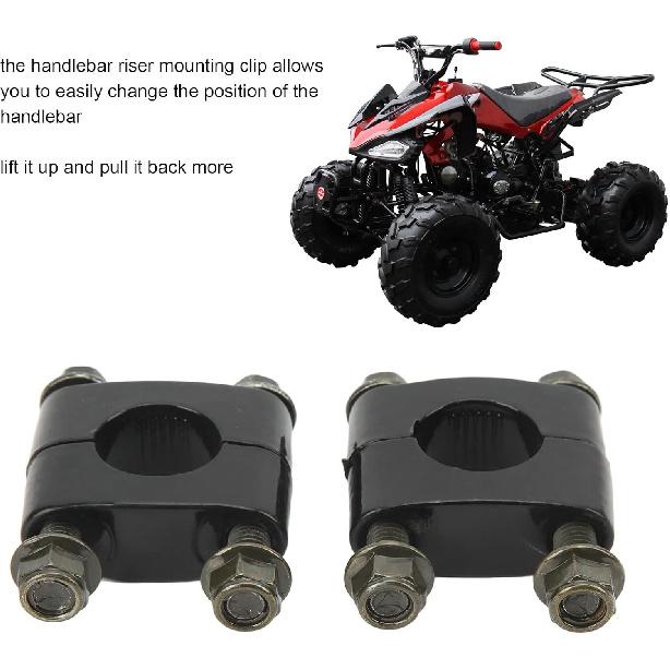 Motorcycle Handlebar Risers, 1 Pair 7/8" 22mm Aluminium Universal Handlebar Riser Clamp Single Hole Handle Mount Clamp Replacement for Motorcycle