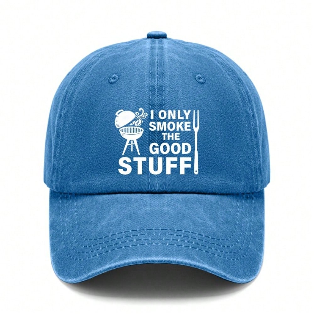 Grill Master Baseball Cap - I Only Smoke The Good Stuff Print Adjustable Unisex Polyester Casual Outdoor Sports Hat For Bbq Lovers Dads Gift