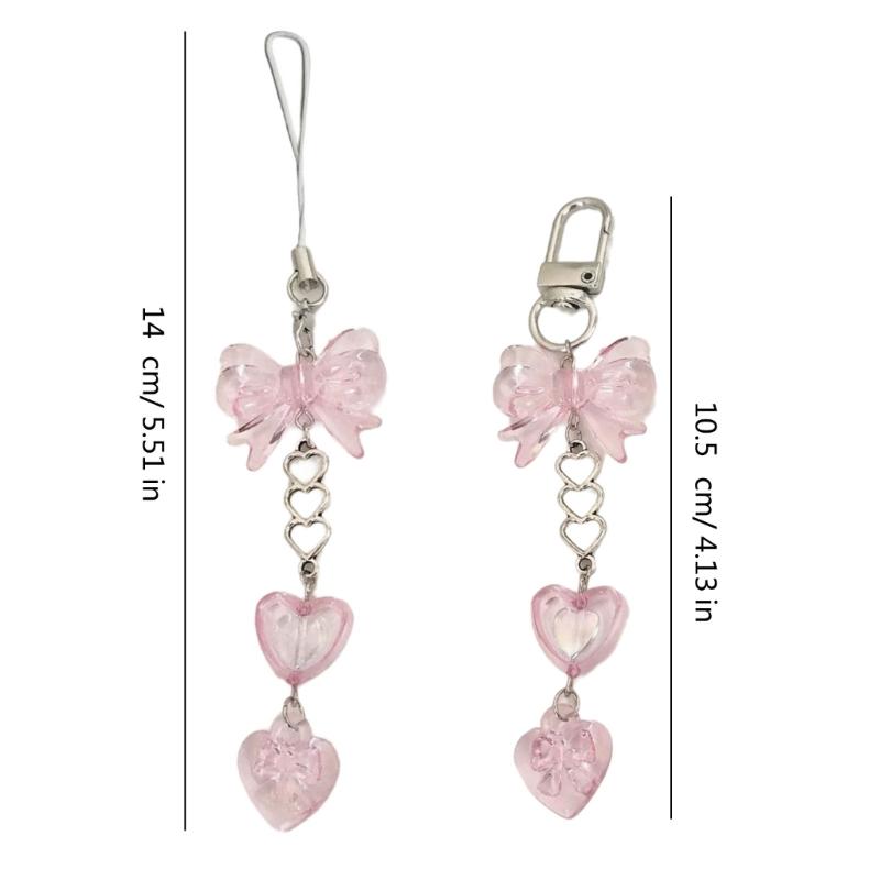 Beautiful Beaded Phone Charm Butterfly Chain Keychain Fashion Accessory Bag Pendant Keyring for Phones and Backpacks