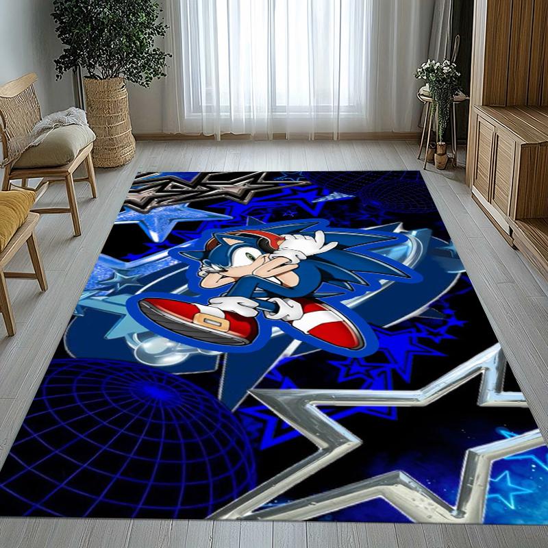 Retro S-Sonic Cartoon Games Living Room Non-Slip Area Rug Soft Carpet for Bedroom Kids Playroom Sofa,Home Decor Doormat Gift