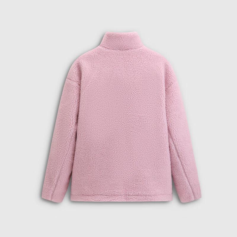 GAP Unisex Color-block Logo Faux Lambswool Stand-collar Sweatshirt