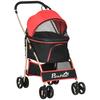 3 In 1 Detachable Pet Stroller, for Extra Small and Small Dogs - Red