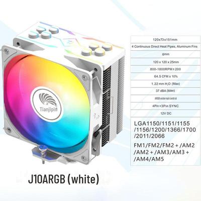 Dissipatore CPU J10 ARGB Tianjifeng: 4 Tubi di Rame, Ventola da 12cm