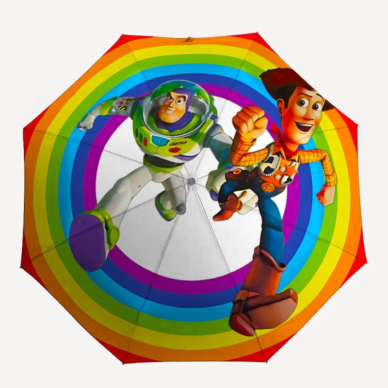 

1pc Toy Story Automatic Folding Umbrella - Portable Foldable Design with 8 Ribs, Durable Plastic & Iron Frame y250725023