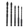 5PCS Set Masonry Drill Bits Cemented Carbide 1/4 Inch Hex Shank Professional Concrete Drill Bits Type 1/2