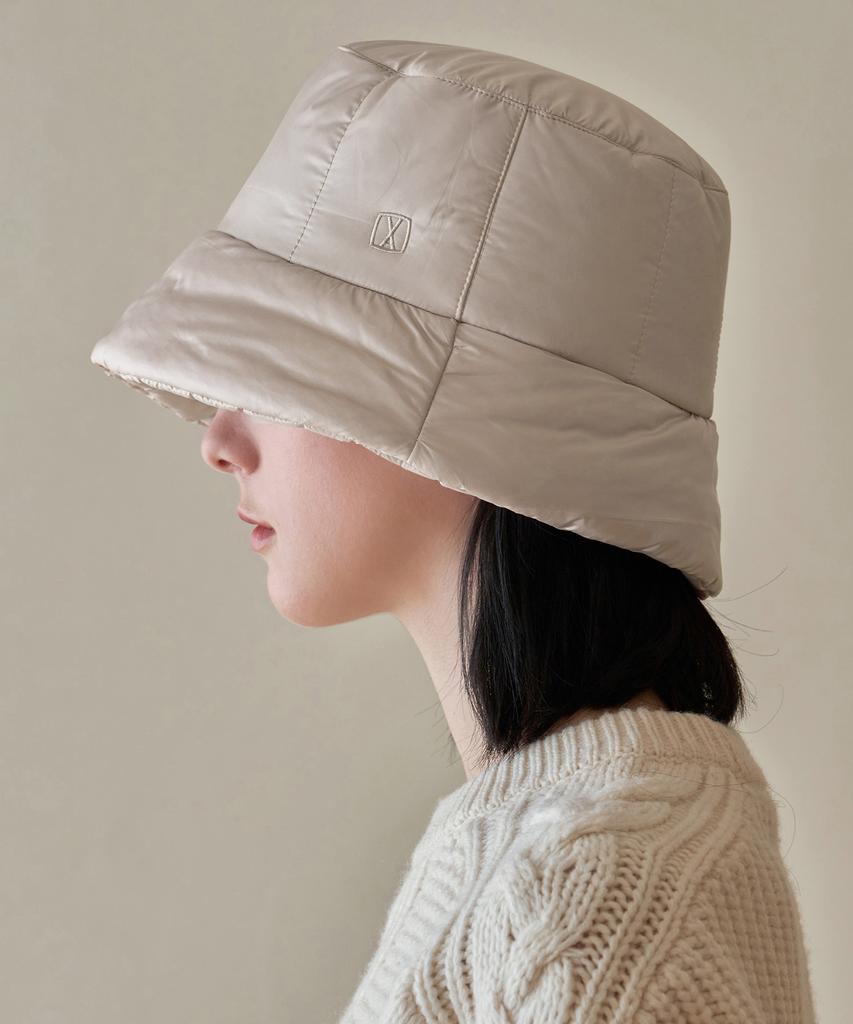 Bajal Va Square Padded Bucket Hat Beige