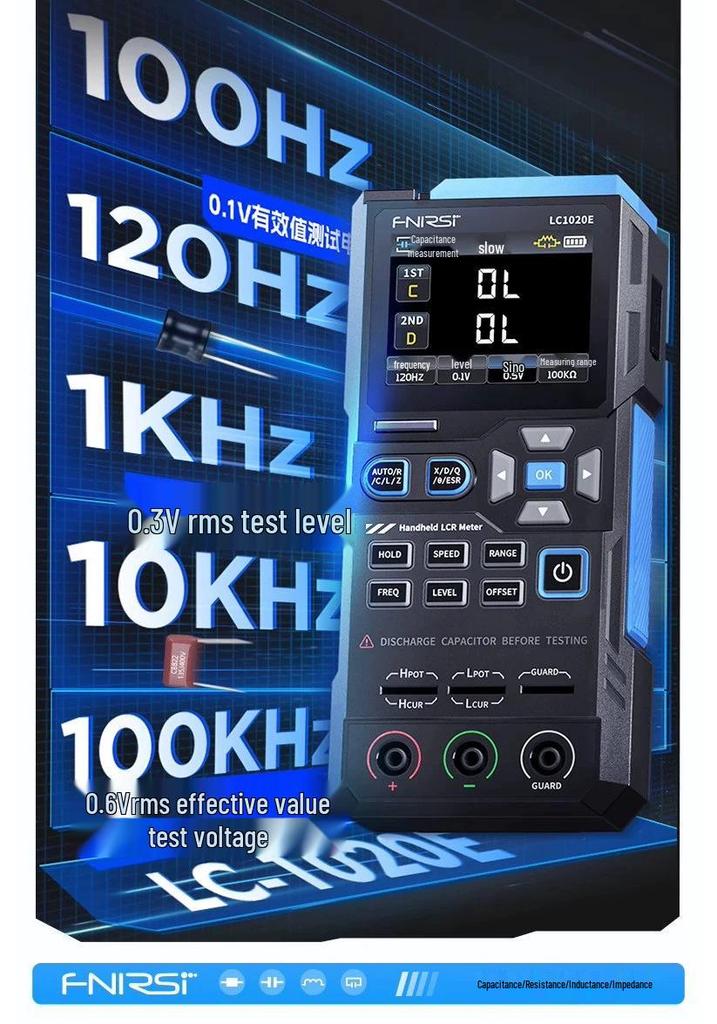 Tester LCR Digital Portabil FNIRSI LC1020E pentru Rezistență, Inductanță și Capacitate Multimetru SMD