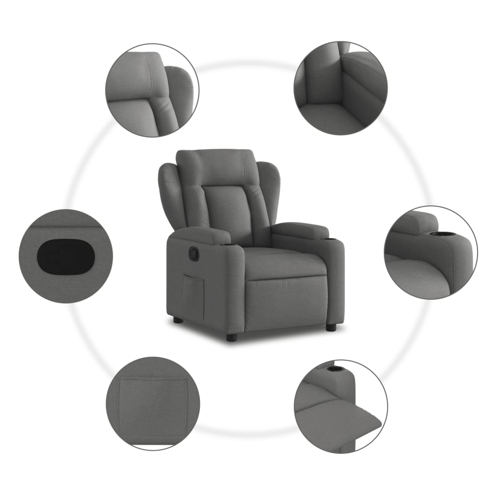 Relaxation Armchair Dark Grey Fabric