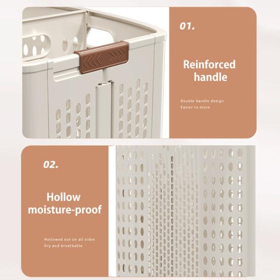 Yousheng Clothes Laundry Basket with Wheels Large Capacity Foldable Design Wheeled Hamper Storage Basket with Handle