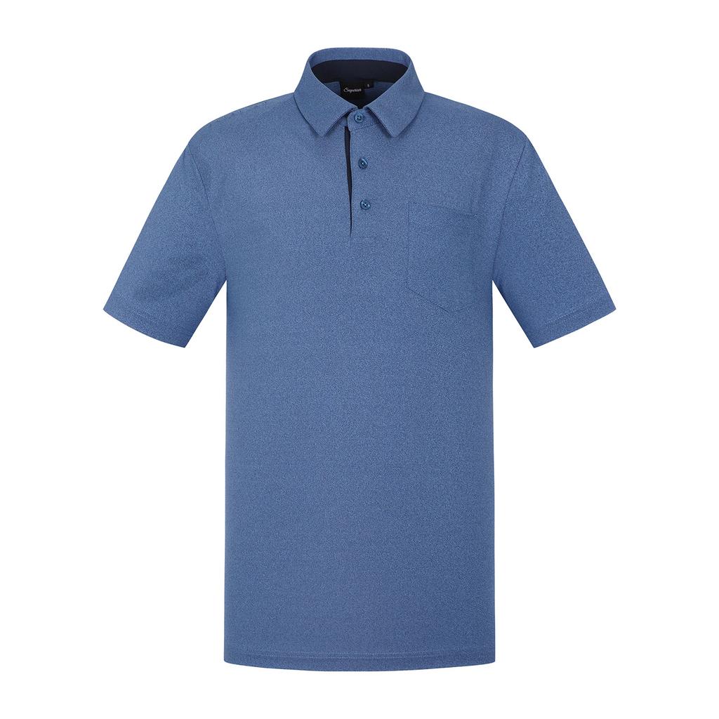 SUPERIOR Men'S Basic Collared T-Shirt Blue (Imjftty20443)