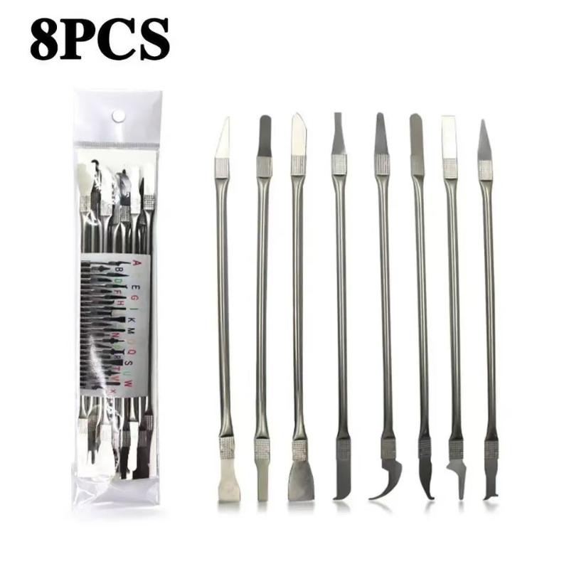

8pcs/1set Stainless Steel CPU IC Glue Remover Phone Repair Tool Chip Repair Repair Hand Tool For Mobile Phone Computer