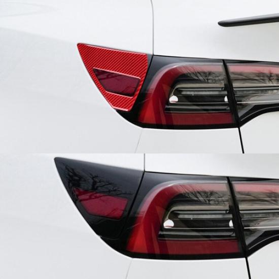 For Tesla Model 3 Y Red Carbon Fiber Side Charging Port Panel Cover Decoration