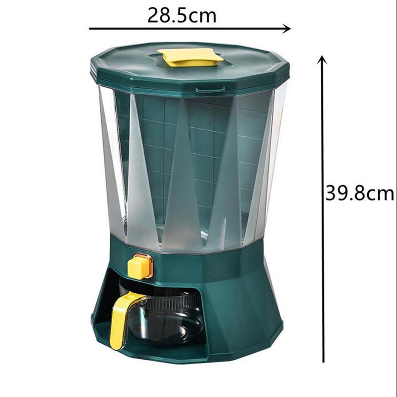 

Вращающийся влагостойкий прозрачный дизайн контейнер для хранения риса 4-сетка сохраняет свежесть зерна контейнер для кухни зелёный