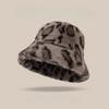 Autumn Winter Polyester Print Bucket Hat Fisherman Hat Outdoor Travel Hat Warm Cap Hats for Men and Women