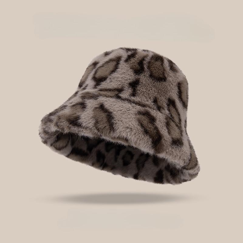 Autumn Winter Polyester Print Bucket Hat Fisherman Hat Outdoor Travel Hat Warm Cap Hats for Men and Women