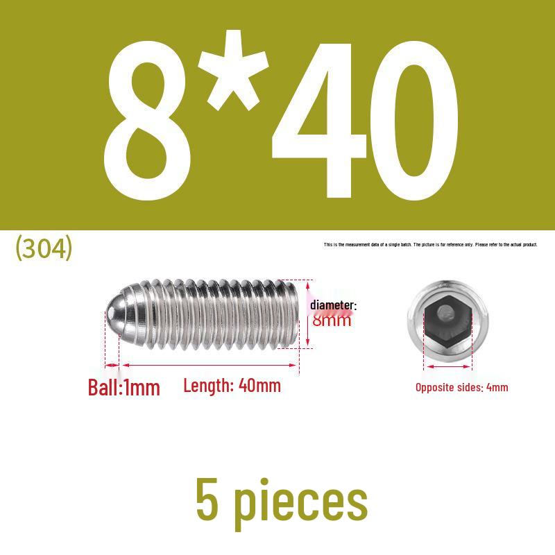 Stainless Steel Ball Plunger Set: M2.5-M16 Ball Screw Positioning Spring Plunger
