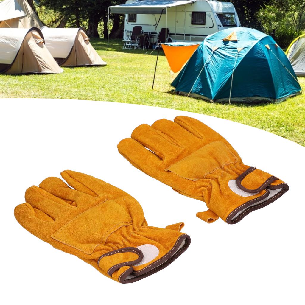 Gants Anti-Brûlure Haute Température et Résistants Gants Protecteurs pour Camping Barbecue(Jaune )